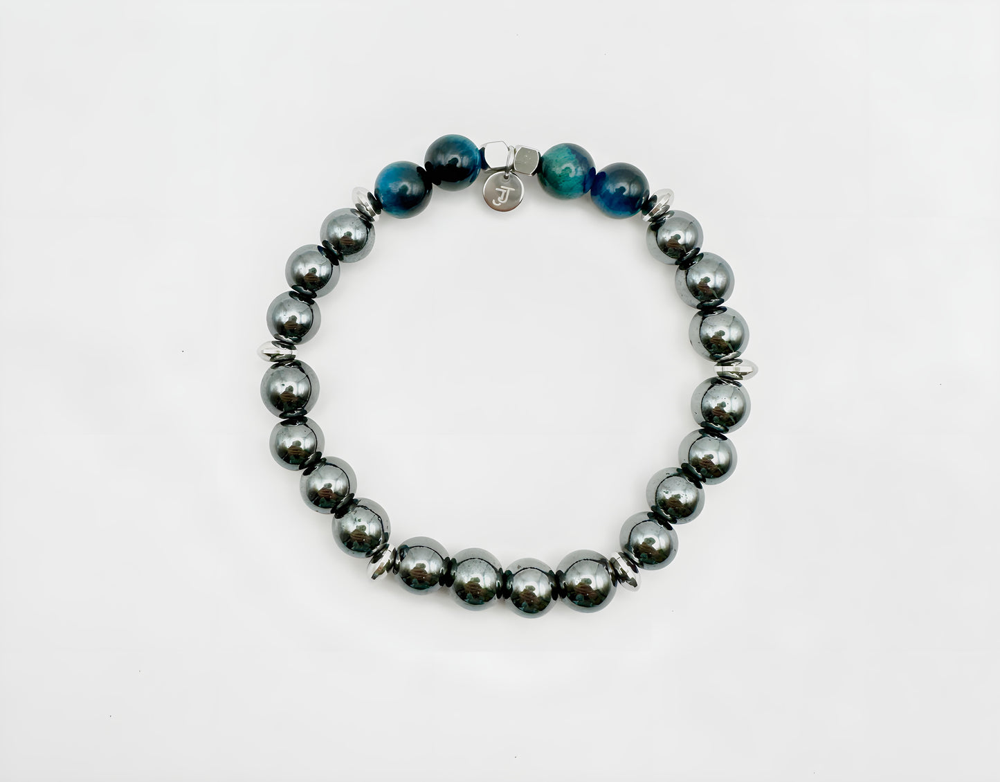 Bracelet Hématite Œil de Tigre Bleu - Volonté