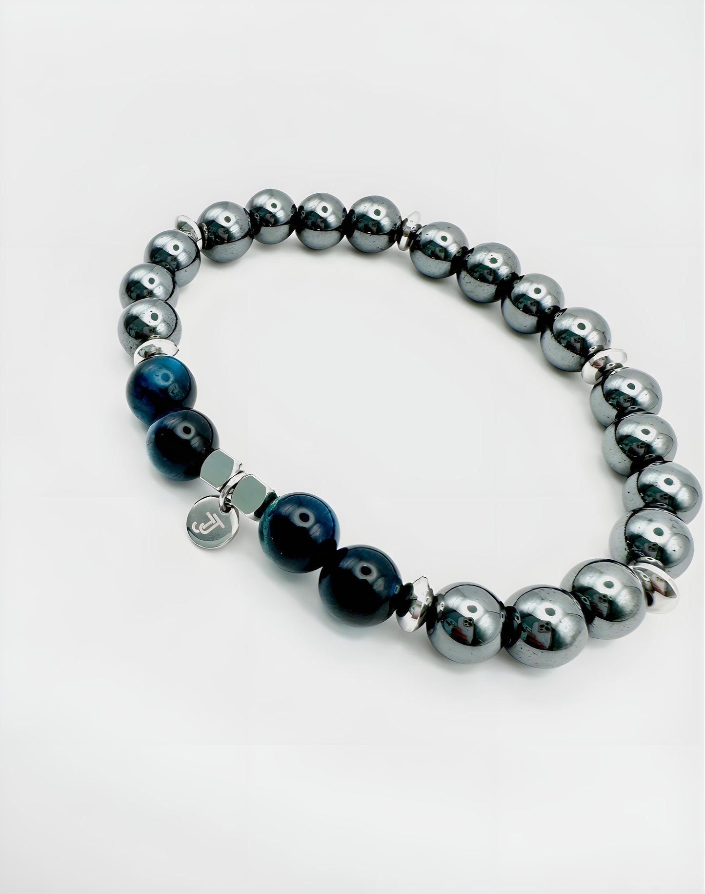 Bracelet Hématite Œil de Tigre Bleu - Volonté