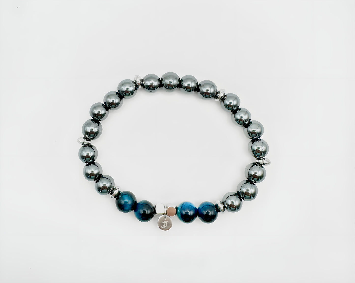 Bracelet Hématite Œil de Tigre Bleu - Volonté