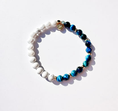 DUO - Œil de tigre Bleu & Howlite