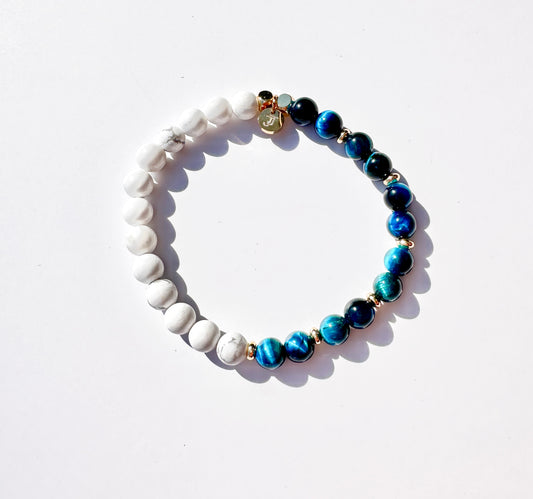 DUO - Œil de tigre Bleu & Howlite